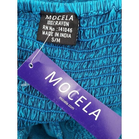 New Mocela Turquoise Corset Dress Size S/M  Embroidered Rayon Full Circle - Picture 4 of 5